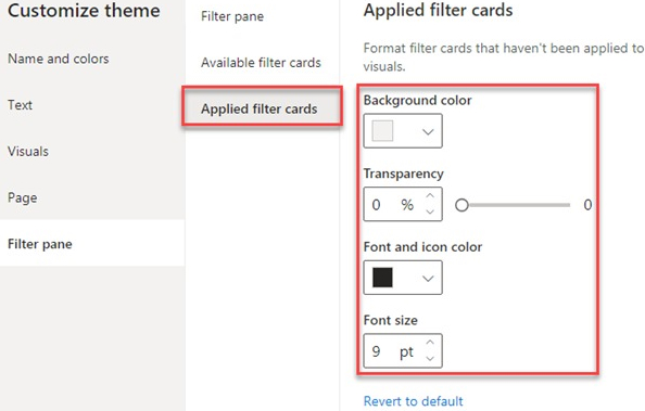 Applied filter cards